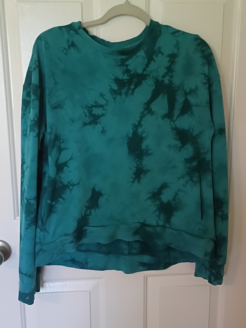Tie-Dye Teal Crewneck Sweater